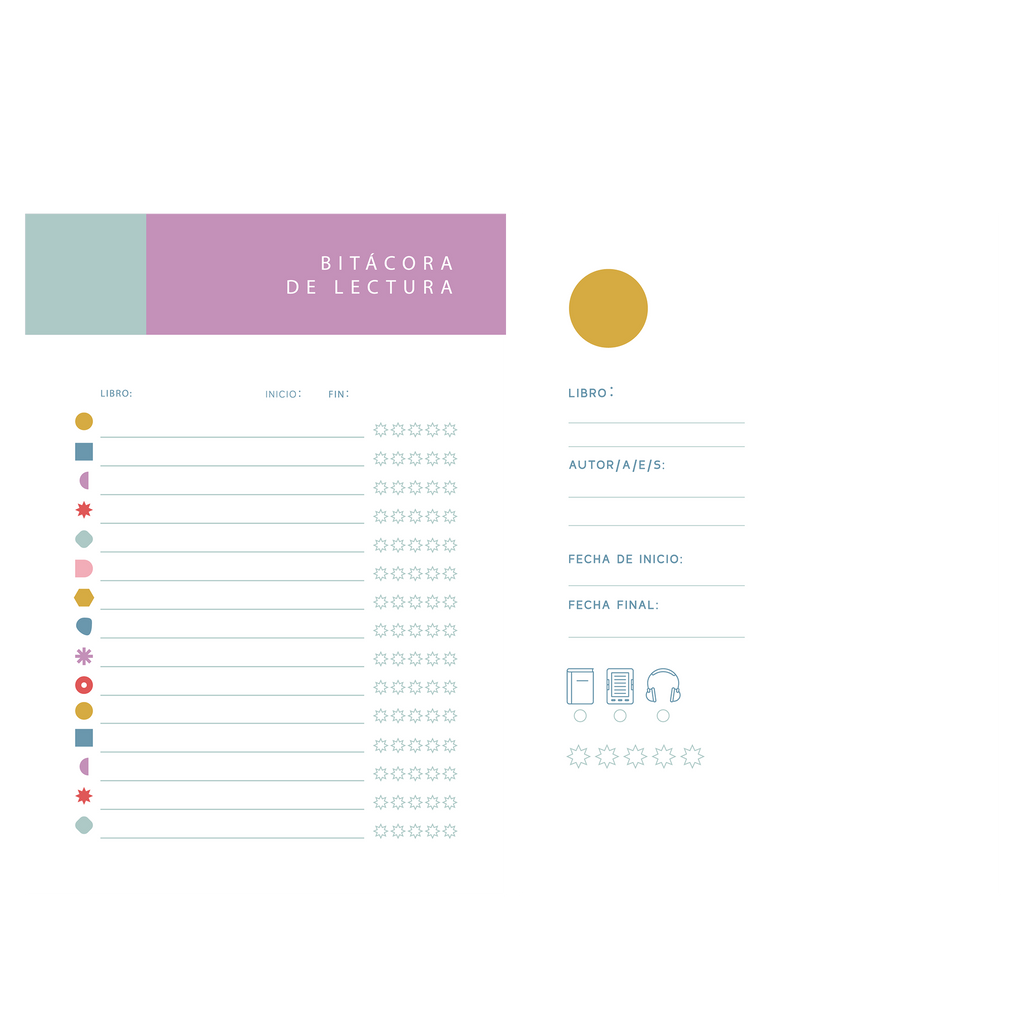 Bitácora de lectura + Rastreador de hábitos - A5 Imprimible | Hermosa Vida