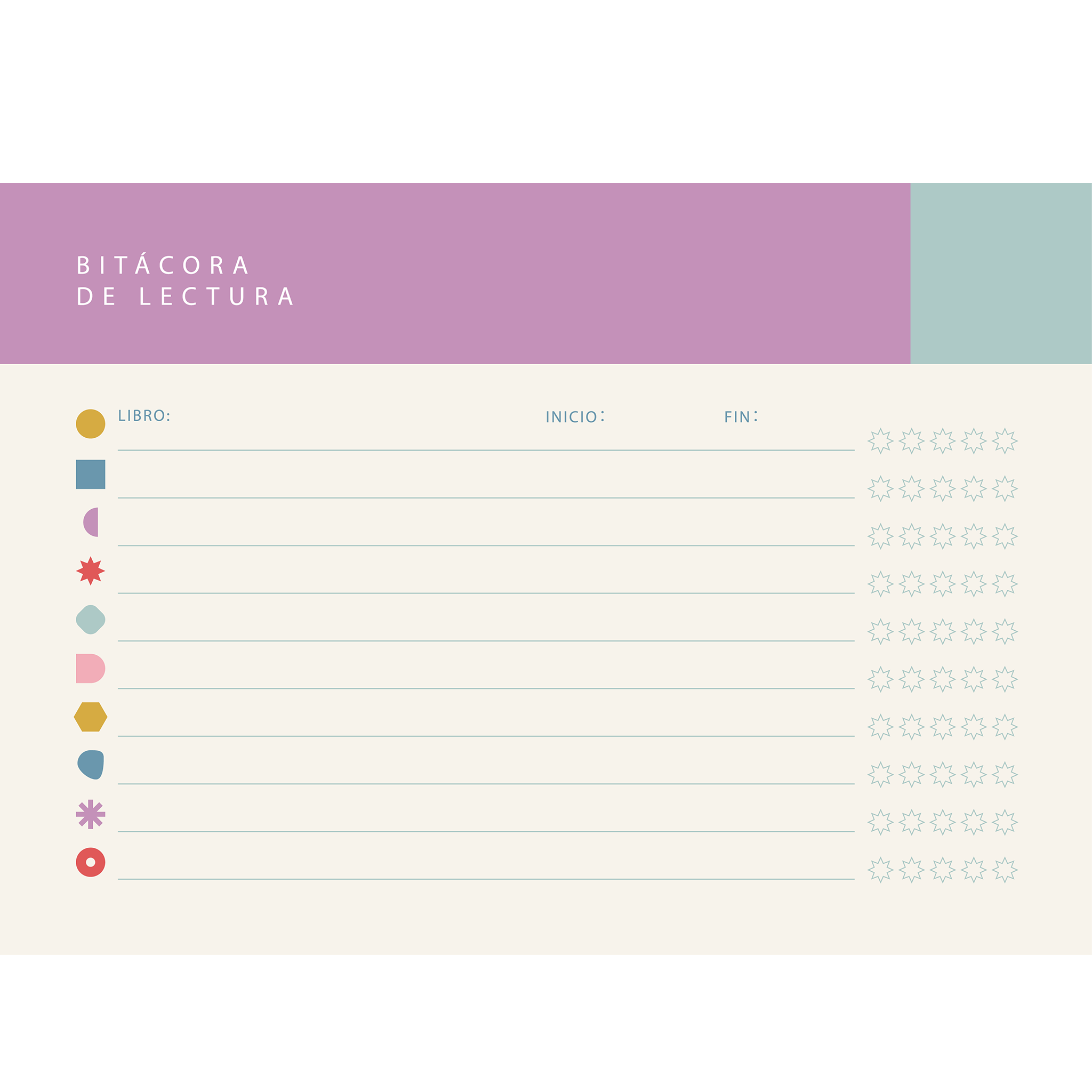 Bitácora de Lectura - Diario para Lectores | Hermosa Vida