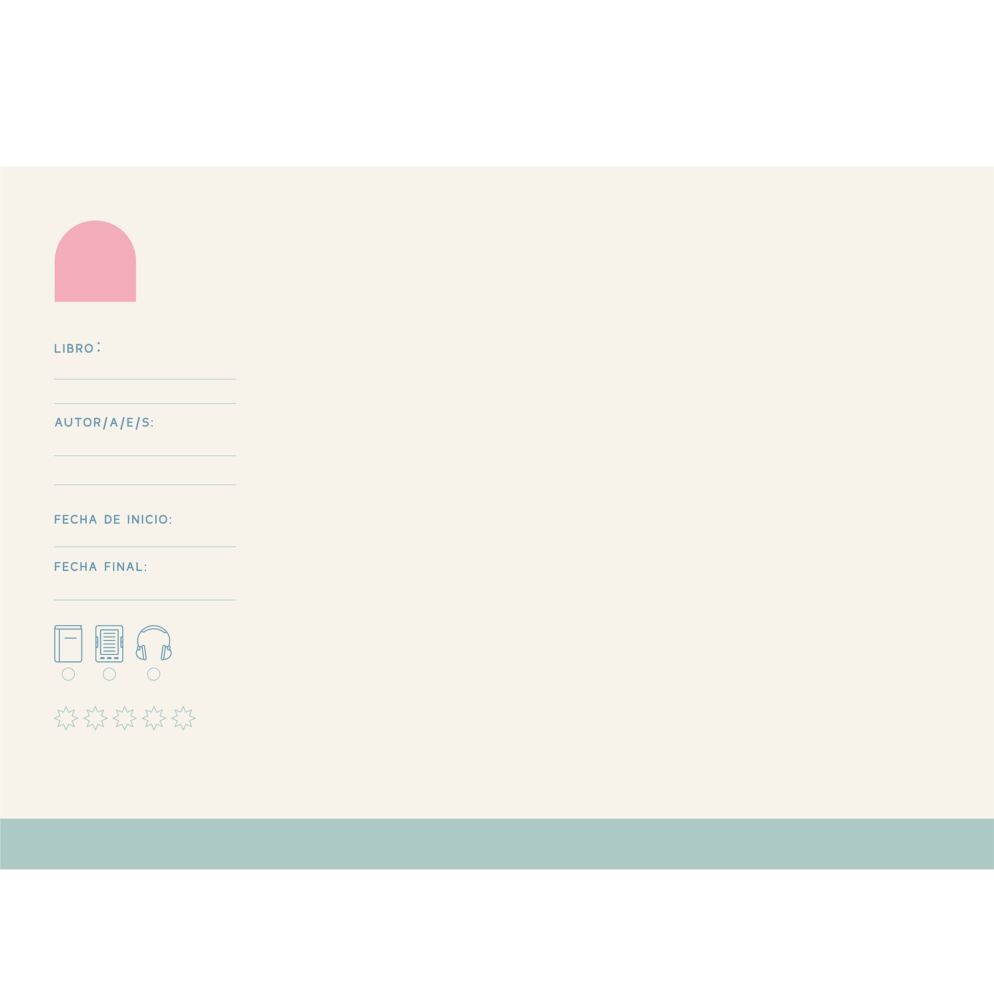 Bitácora de Lectura - Diario para Lectores | Hermosa Vida